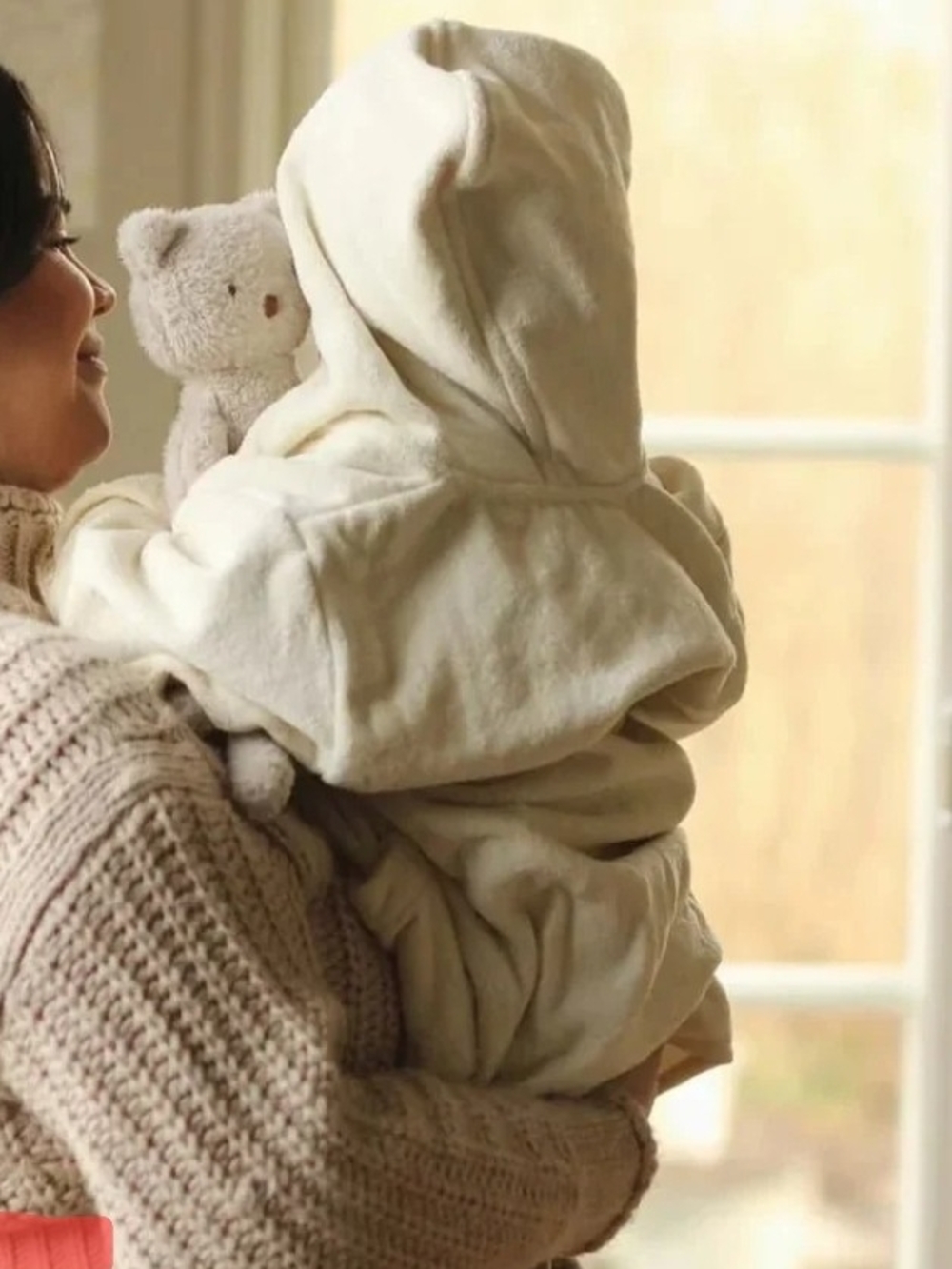 Avery Row Bunny Hooded Robe Cream Baby 2-3Y